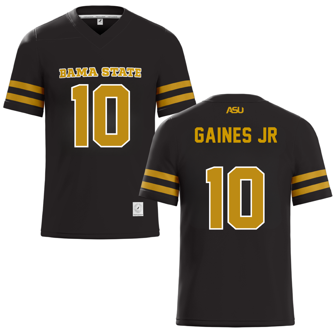 Alabama State University Black Football Jersey - #10 Kevin Gaines Jr