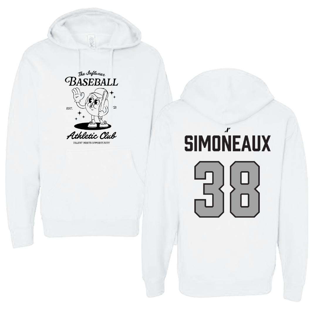 Baseball White Influxer Athletic Club Hoodie - #38 Cole Simoneaux