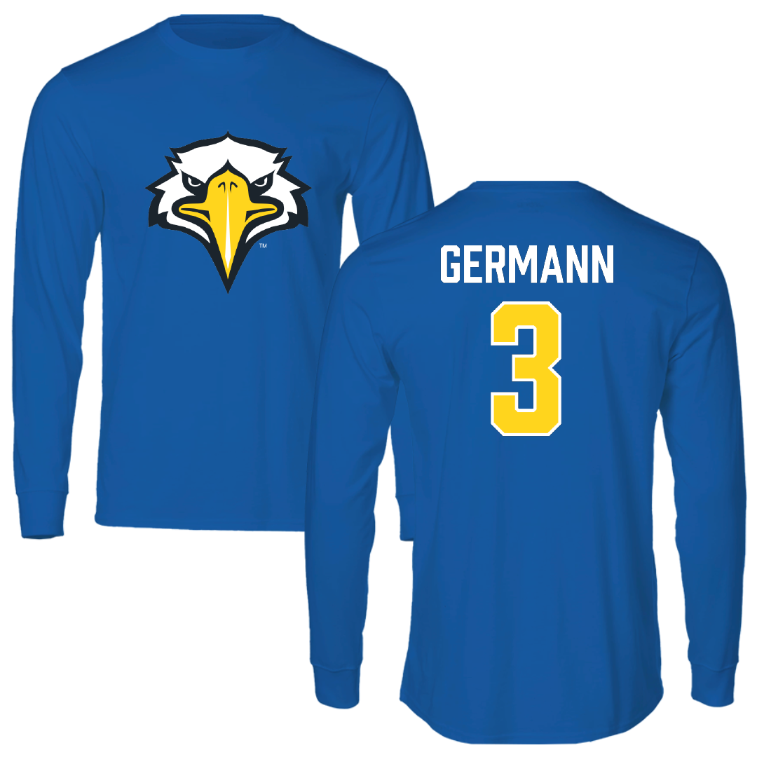 Morehead State University Baseball Blue Performance Long Sleeve - #3 Davis Germann