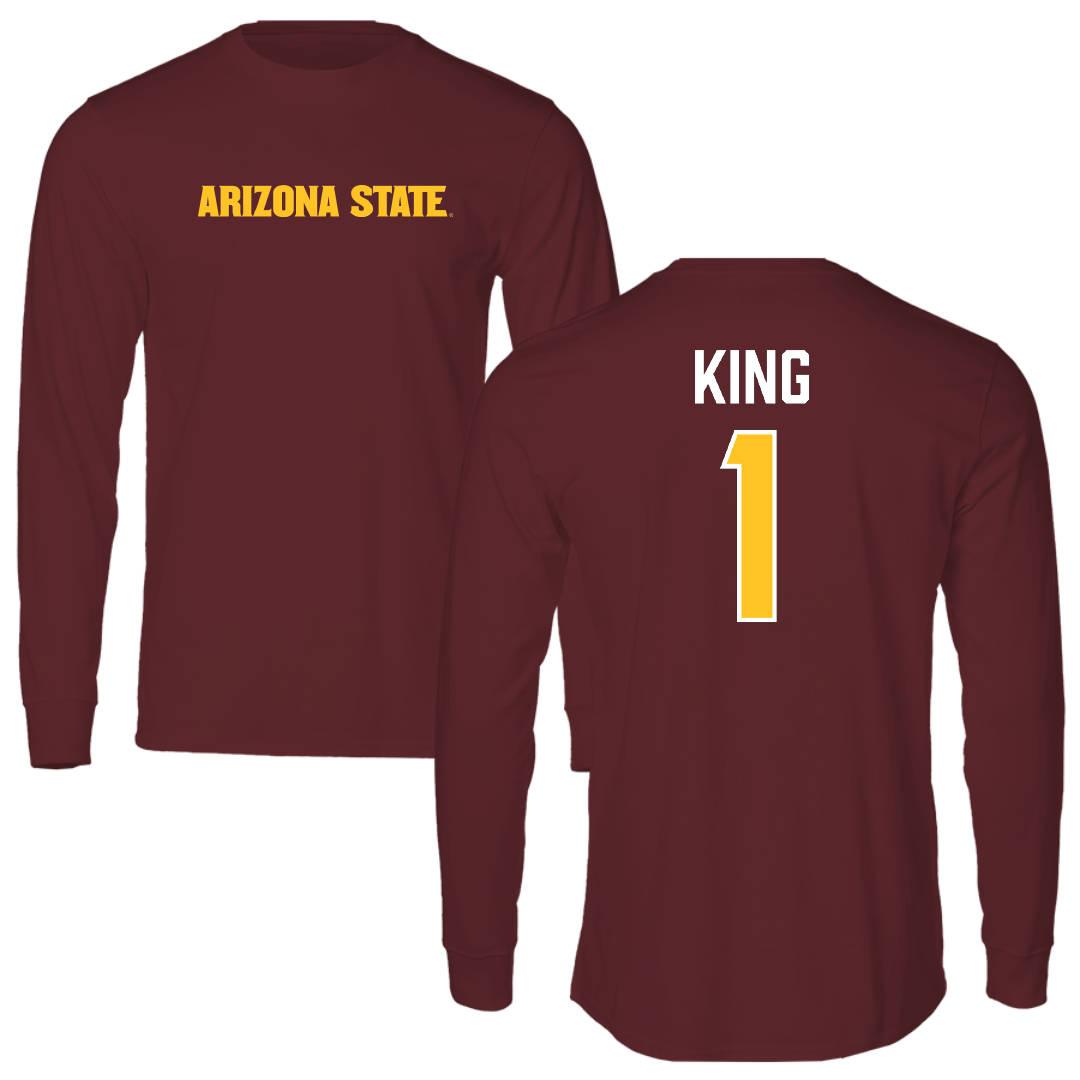 Arizona State University Baseball Maroon Long Sleeve - #1 Matt King