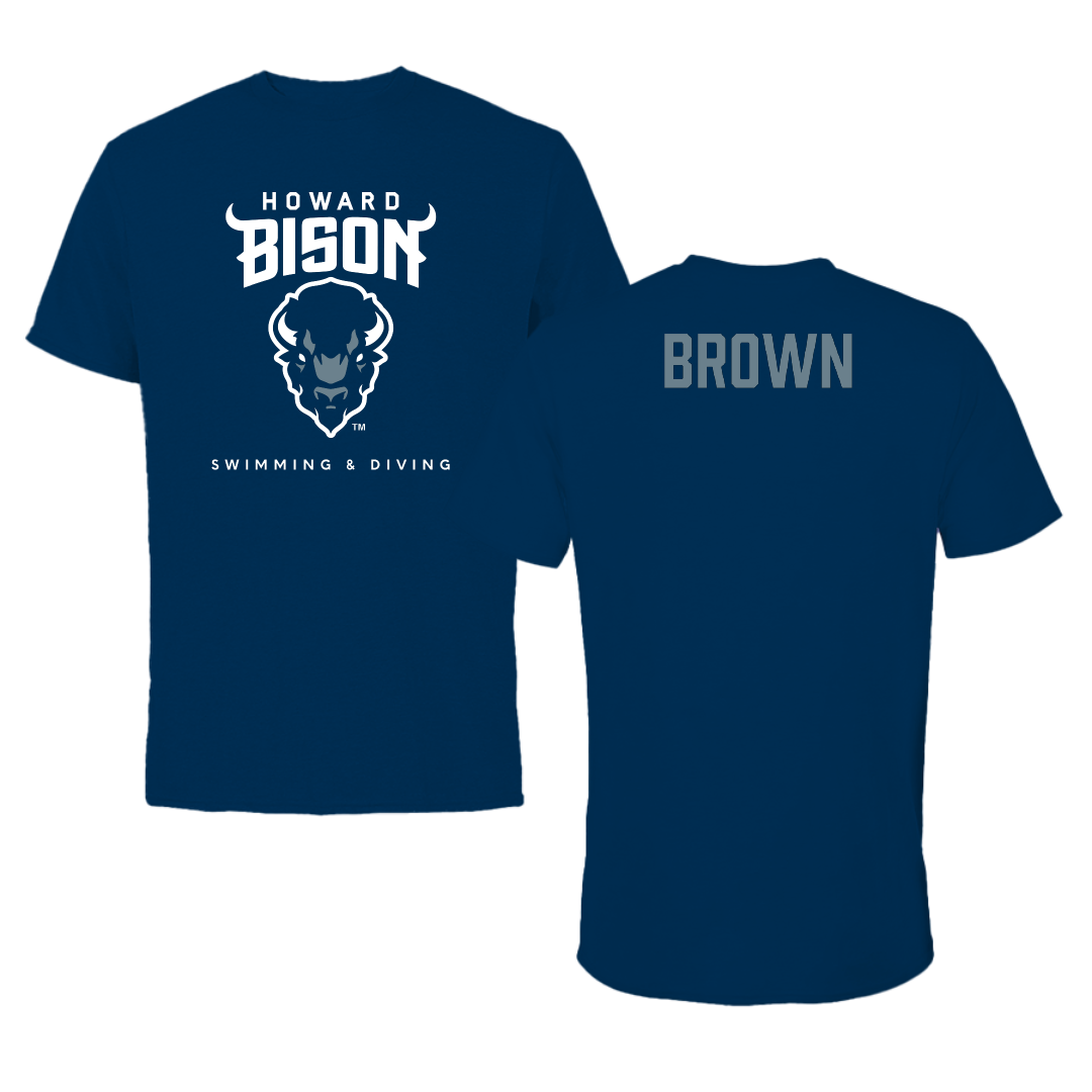 Howard University Swimming & Diving Navy Tee - Mark Brown