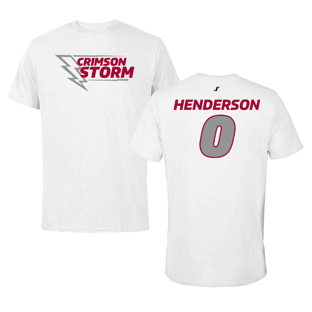 Southern Nazarene University Basketball (M) White Performance Tee - #0 Colby Henderson