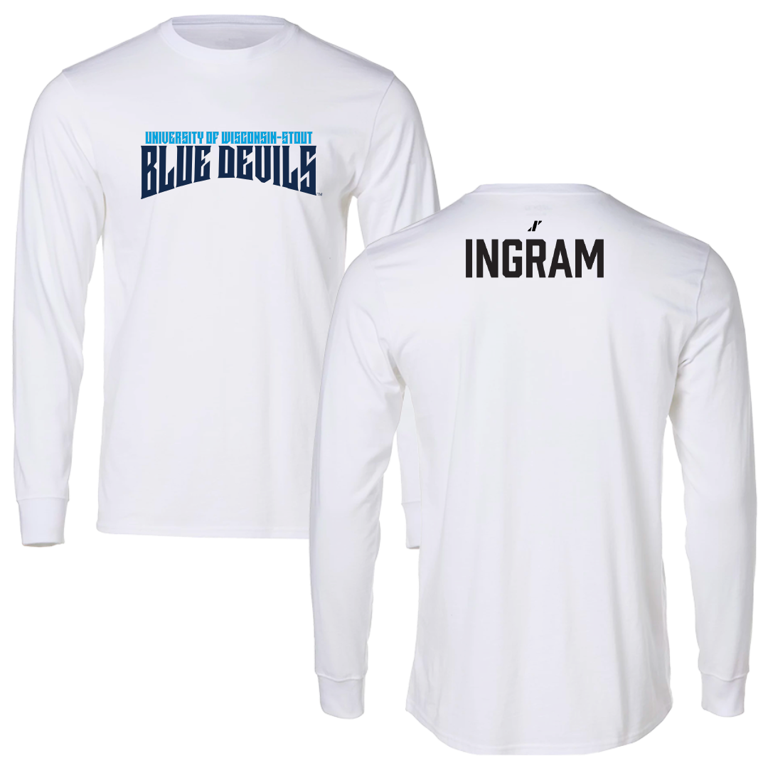 University of Wisconsin-Stout Baseball White Classic Performance Long Sleeve - Grant Ingram
