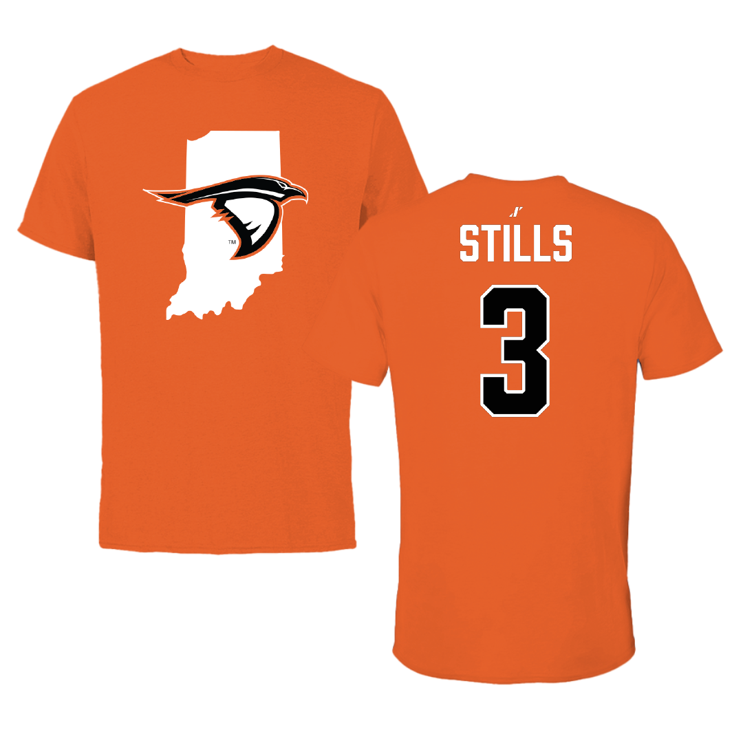 Anderson University (Indiana) Football Orange State Performance Tee - #3 Noah Stills