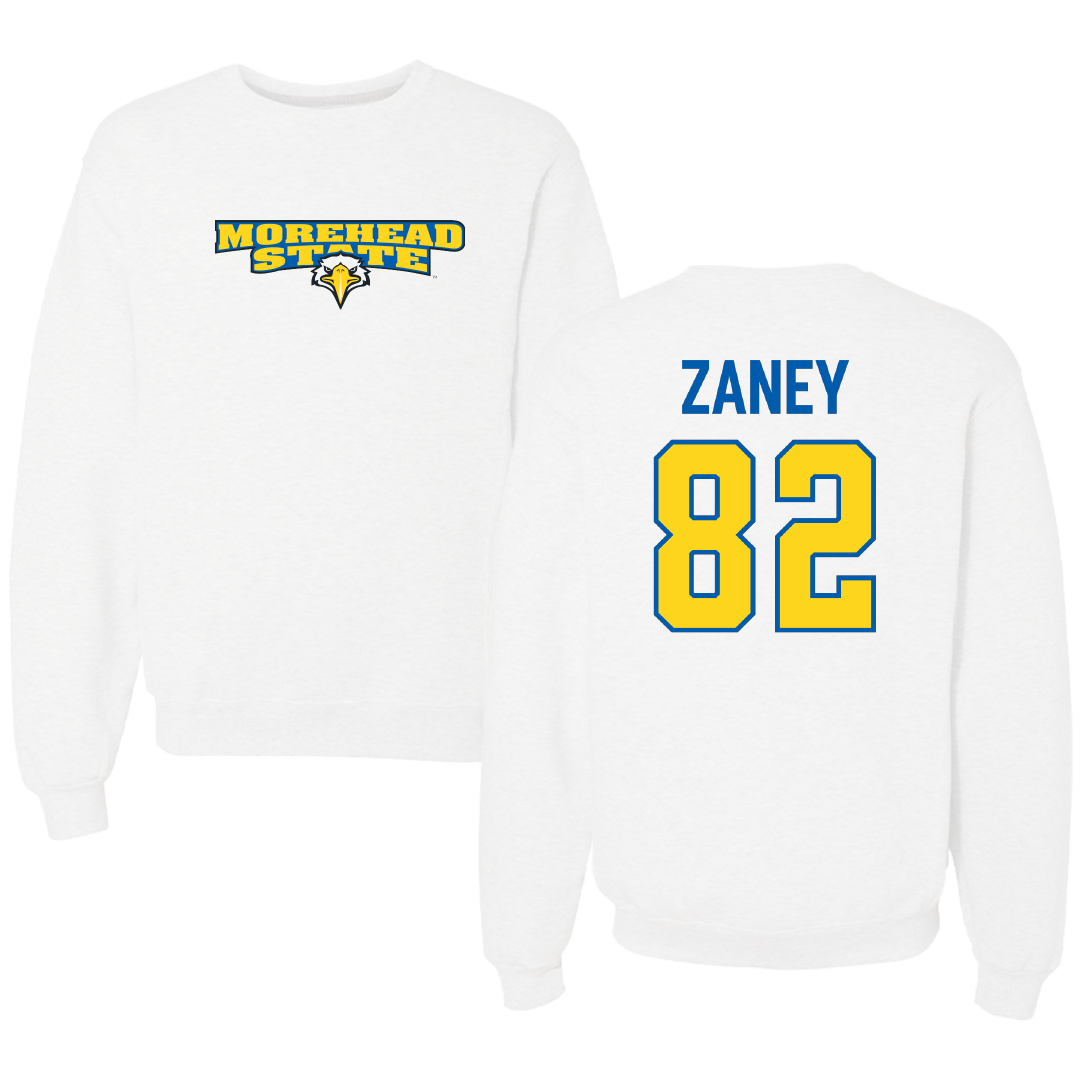 Morehead State University Football White Crewneck - #82 Michael Zaney