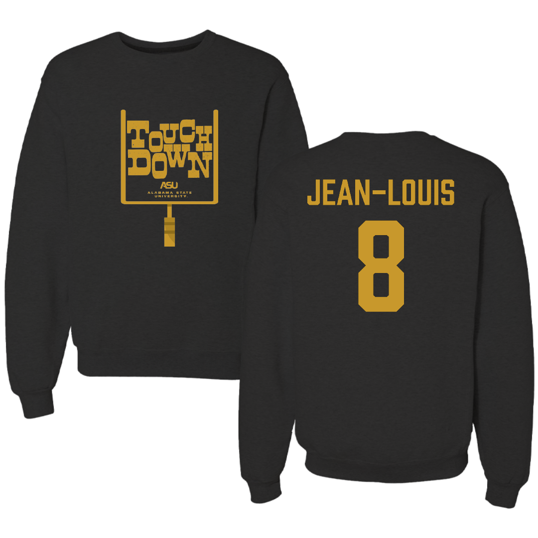 Alabama State University Football Black Touchdown Crewneck - #8 Rhoody Jean-Louis