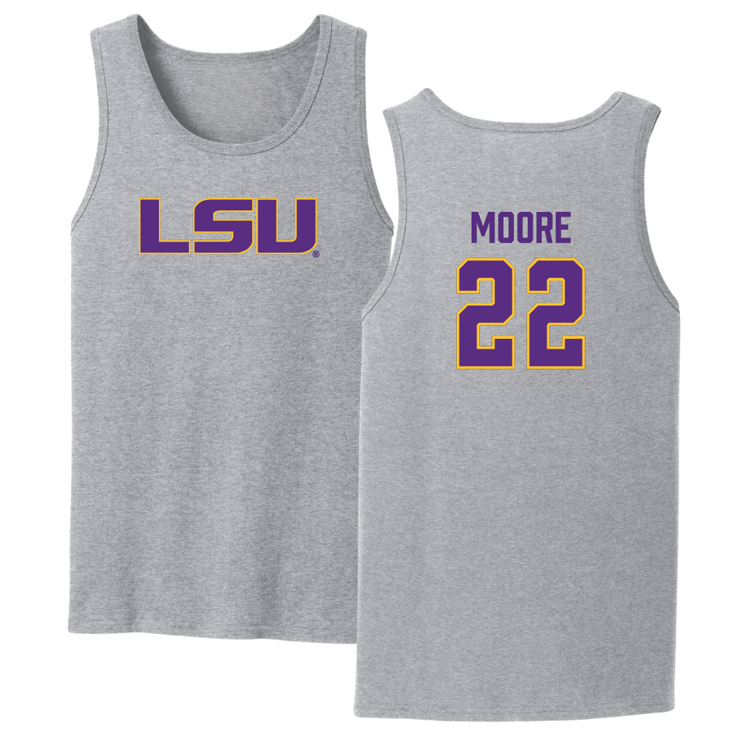 Louisiana State University Baseball Sport Gray Tank Top - #22 Cooper Moore