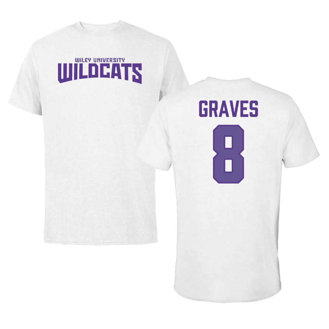 Wiley University Soccer White Classic Tee - #8 Jayce Graves