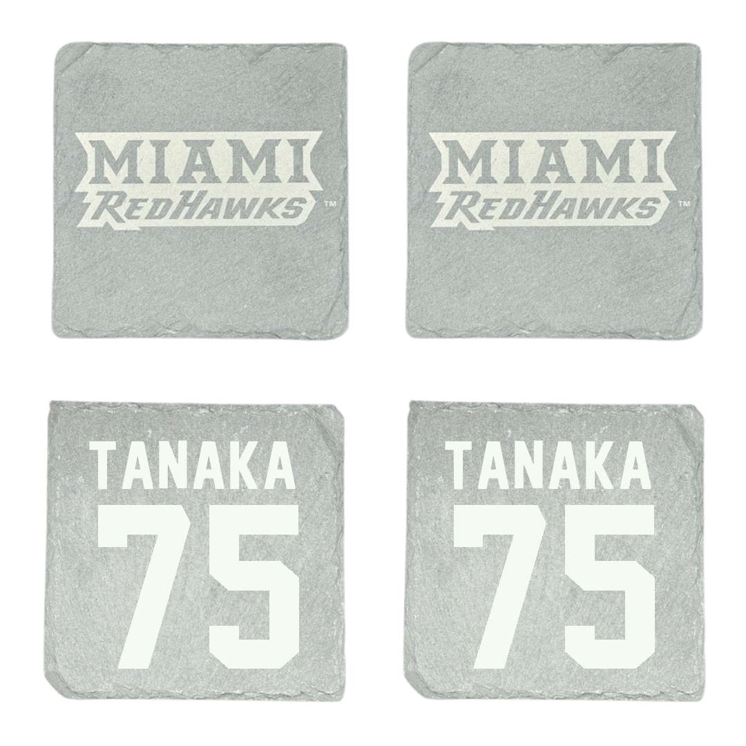 Miami University (Ohio) Football Stone Coaster (4 Pack)  - #75 Anthony Tanaka