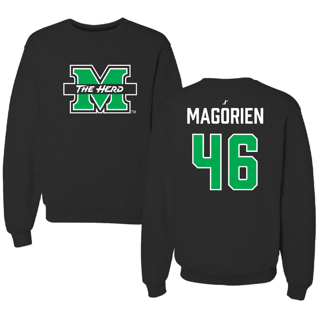 Marshall University Football Black Crewneck - #46 Gavin Magorien