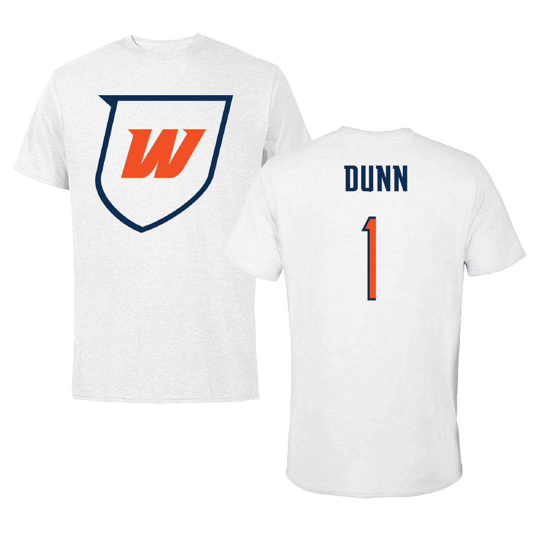 Western Connecticut State University Football White Performance Tee - #1 Dylan Dunn
