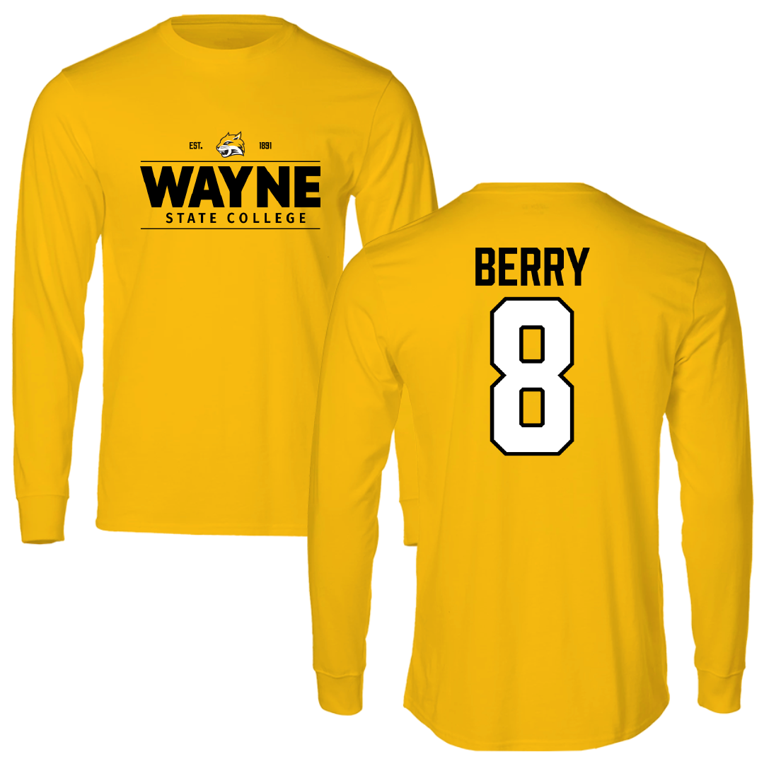 Wayne State College (Nebraska) Soccer Gold General Performance Long Sleeve - #8 Tatum Berry