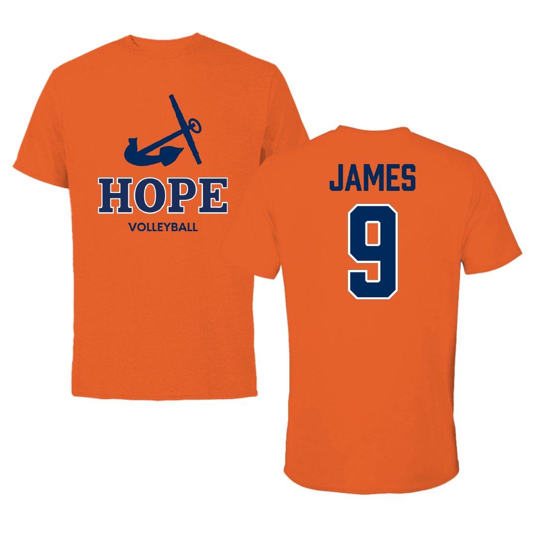 Hope College Volleyball (W) Orange Tee - #9 Jenna James