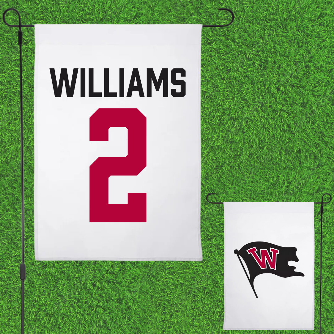 Whitworth University Football White Garden Flag - #2 Omari Williams