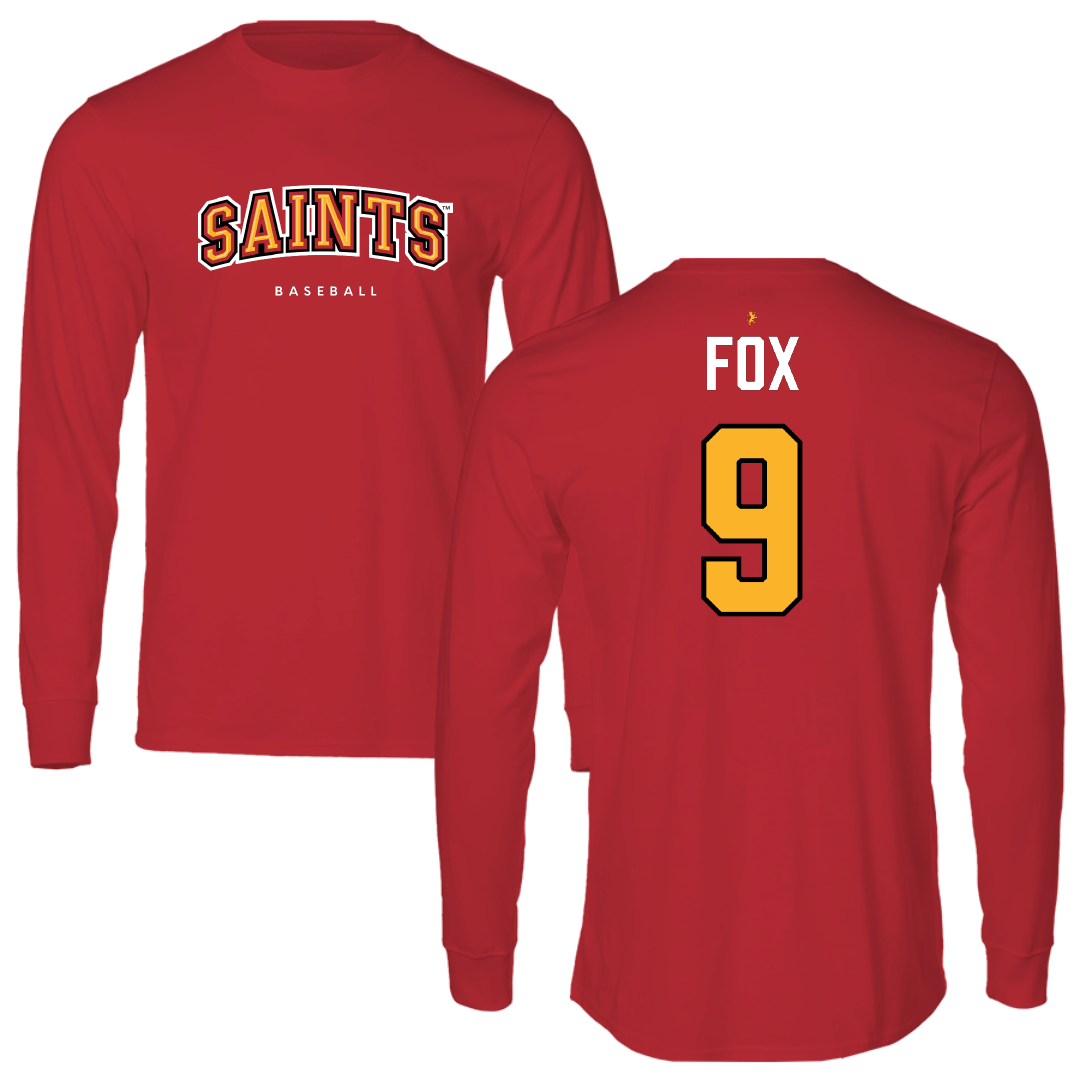 Flagler College Baseball Red Saints Long Sleeve - #9 Brayden Fox