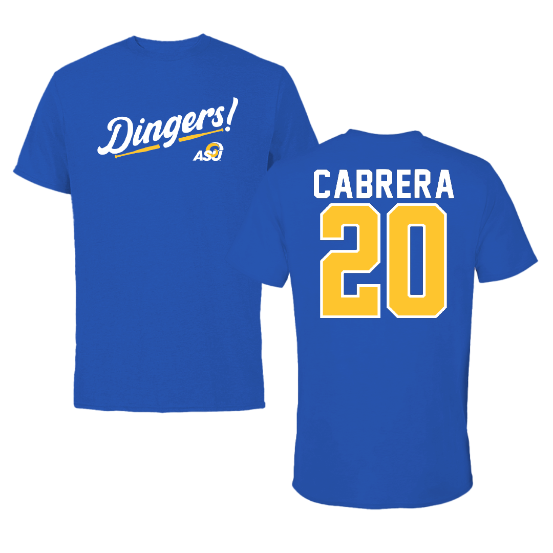 Angelo State University Softball Blue Dingers Performance Tee - #20 Amaya Cabrera