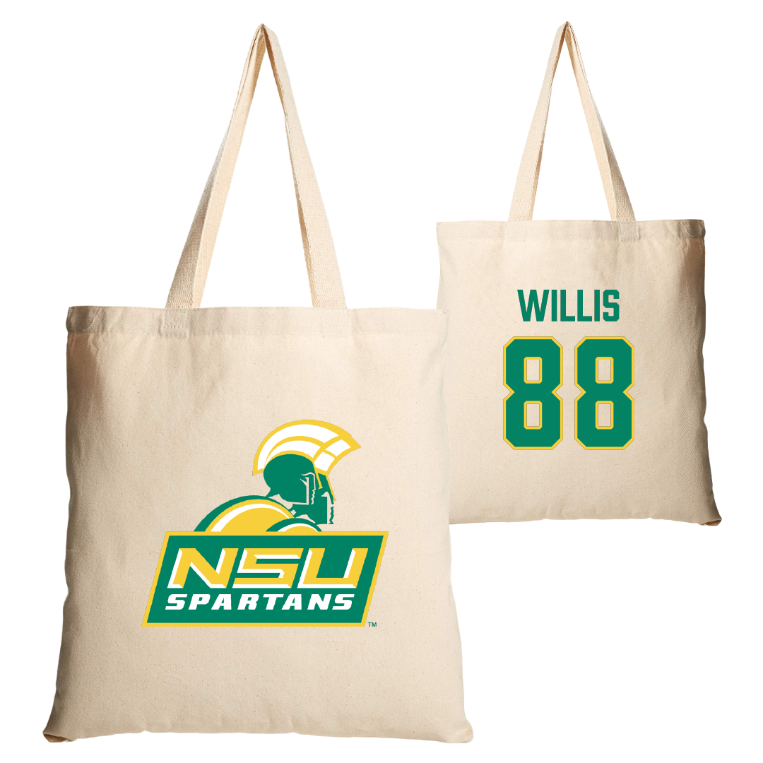 Norfolk State University Football Tan Canvas Tote Bag - #88 Toby Willis