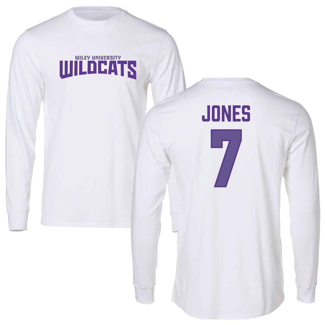 Wiley University Baseball White Classic Performance Long Sleeve - #7 Ethan Jones