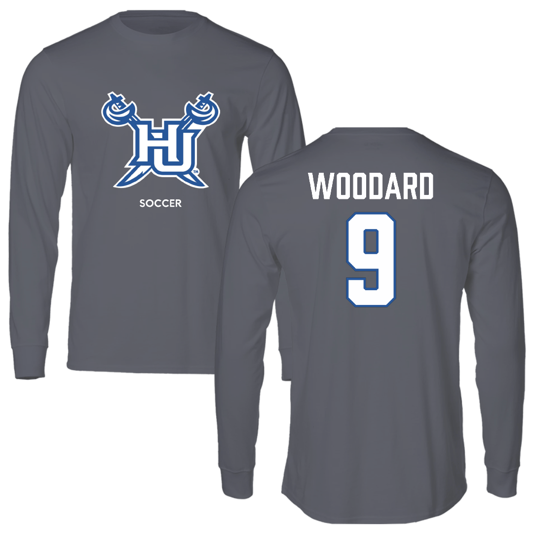 Hampton University Soccer (W) Dark Gray Performance Long Sleeve - #9 Angelina Woodard