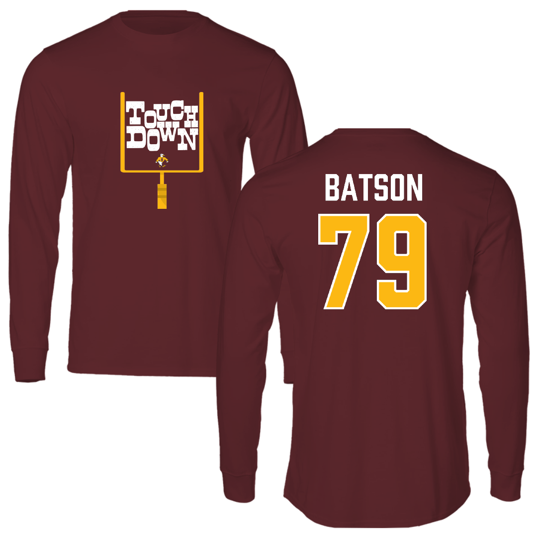 Salisbury University Football Maroon Touchdown Performance Long Sleeve - #79 Kahlil Batson