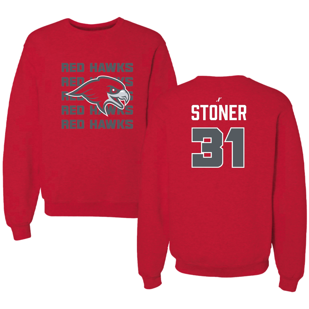 Montclair State University Football Red General Crewneck - #31 Kai Stoner