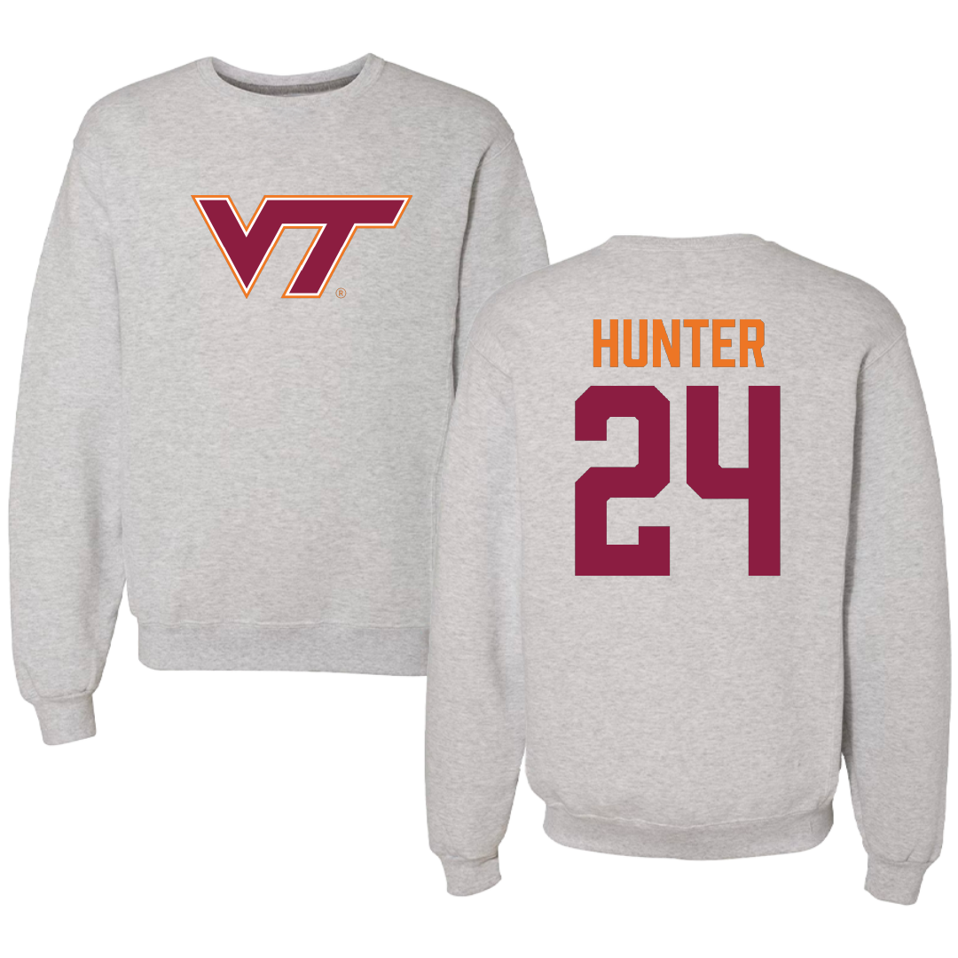 Virginia Tech Baseball Gray Crewneck - #24 Grant Hunter