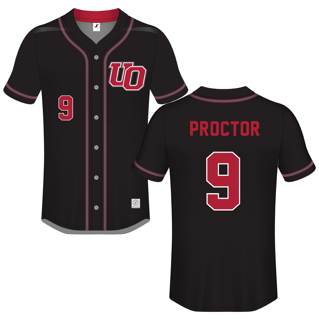 The University of Olivet Black Button-Down Jersey - #9 Grady Proctor