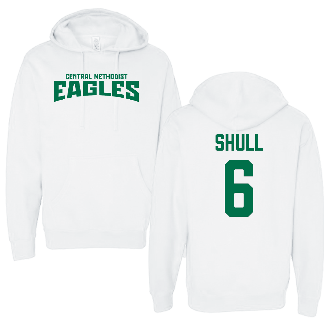 Central Methodist University Baseball White Classic Hoodie - #6 Tyler Shull