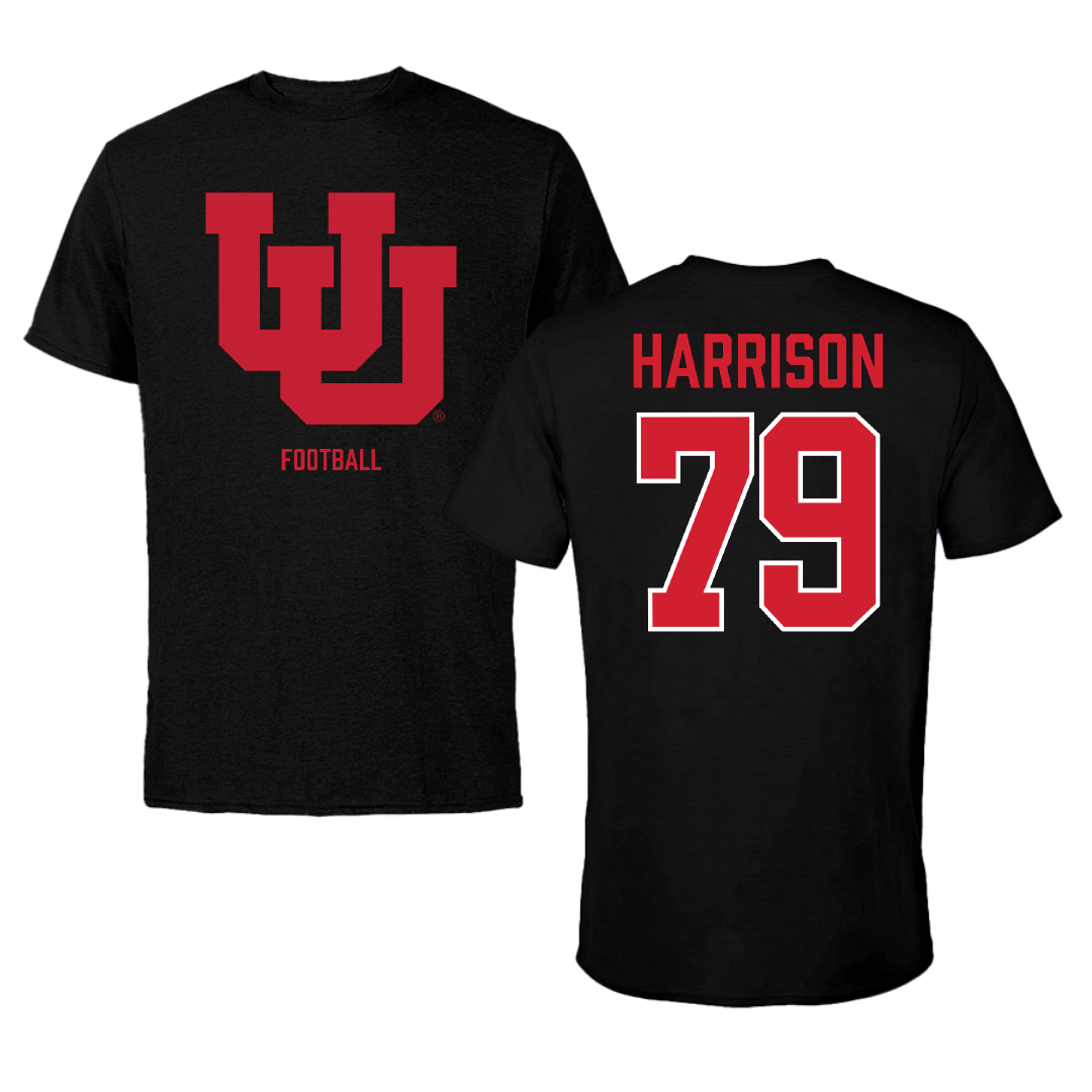 University of Utah Football Black Performance Tee - #79 Alex Harrison