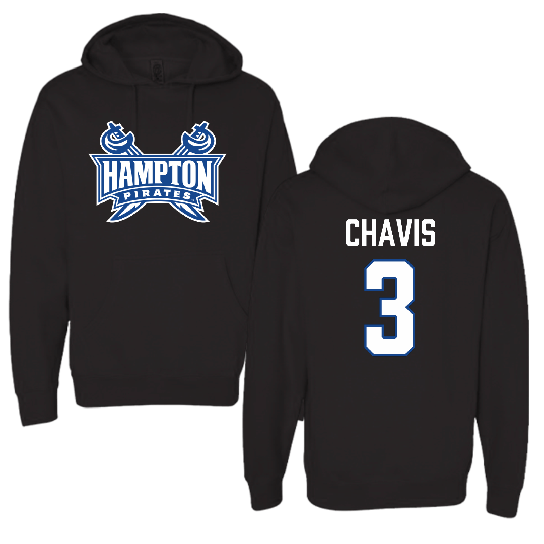 Hampton University Football Black Hoodie - #3 Jah’kei Chavis