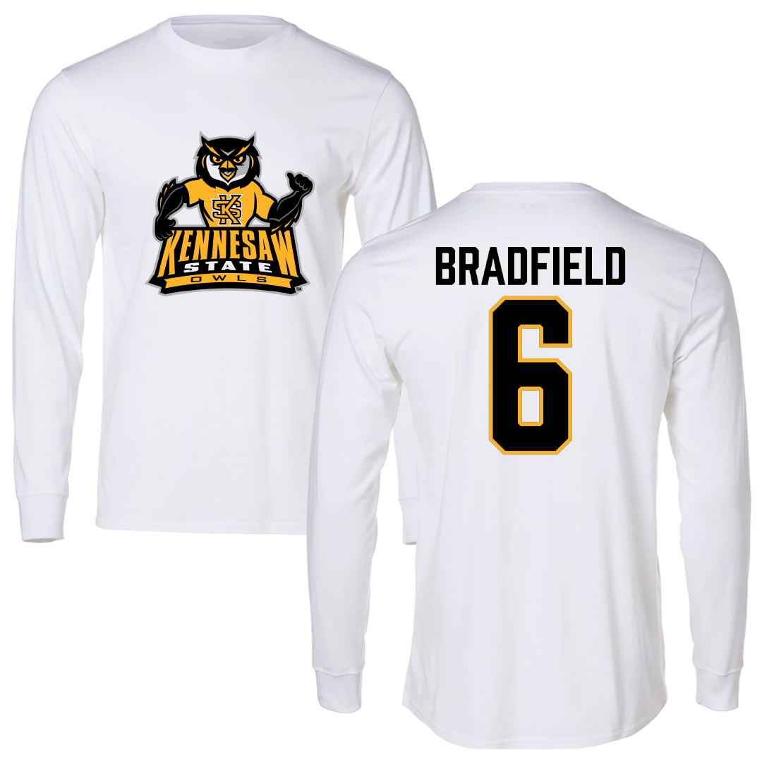 Kennesaw State University Baseball White Performance Long Sleeve - #6 Jackson Bradfield
