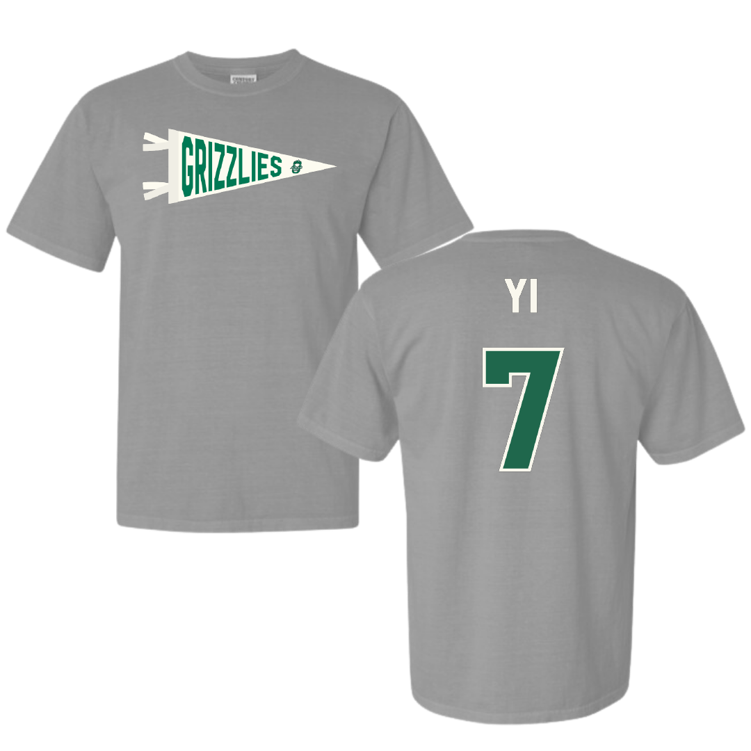 Adams State University Baseball Light Gray Pennant Comfort Colors Tee - #7 Austin Yi