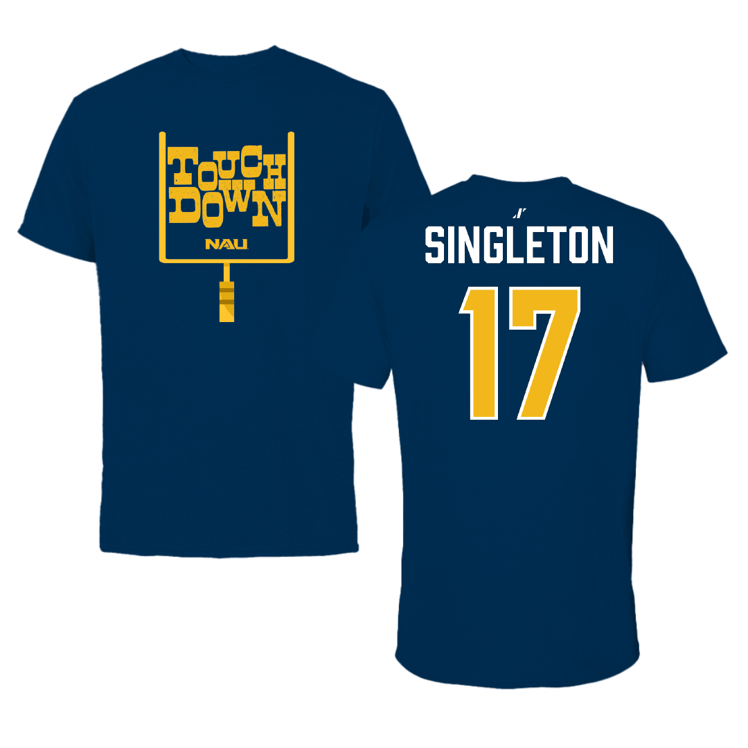 Northern Arizona University Football Navy Touchdown Tee - #17 Myles Singleton