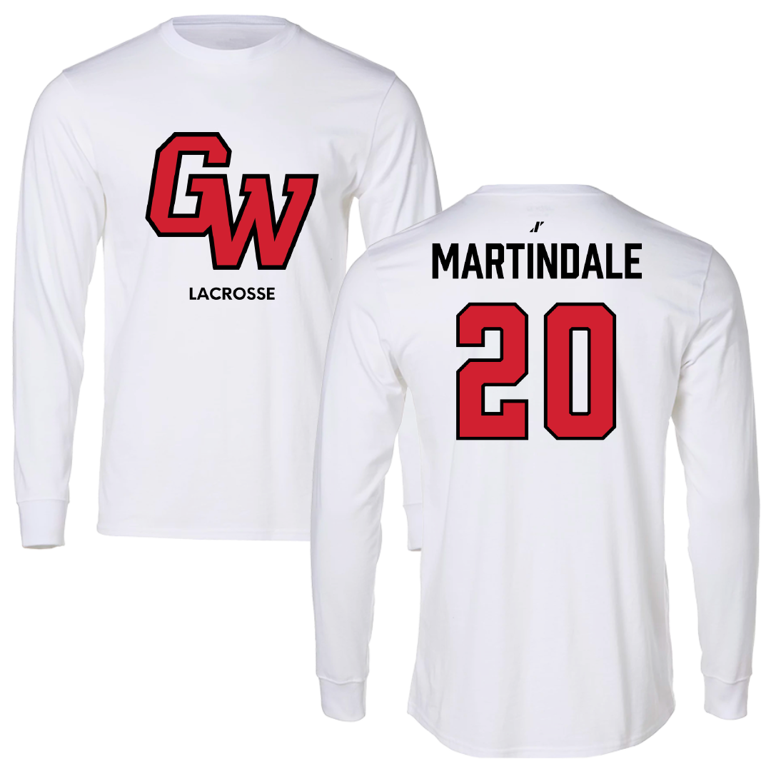 Gardner-Webb University Lacrosse (W) White Performance Long Sleeve - #20 Holly Martindale
