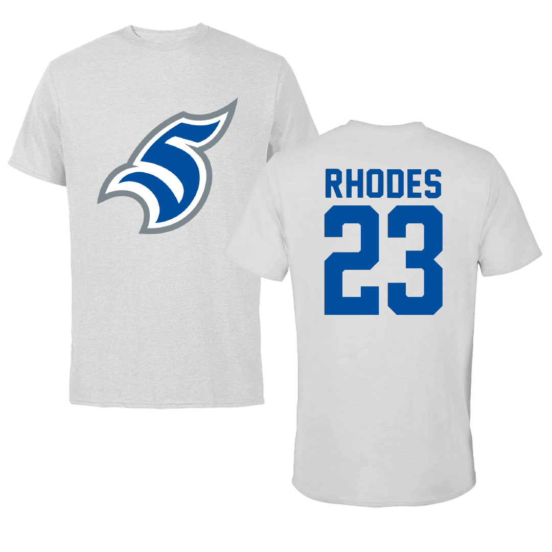 Thomas More University Lacrosse Light Gray Performance Tee - #23 Miles Rhodes
