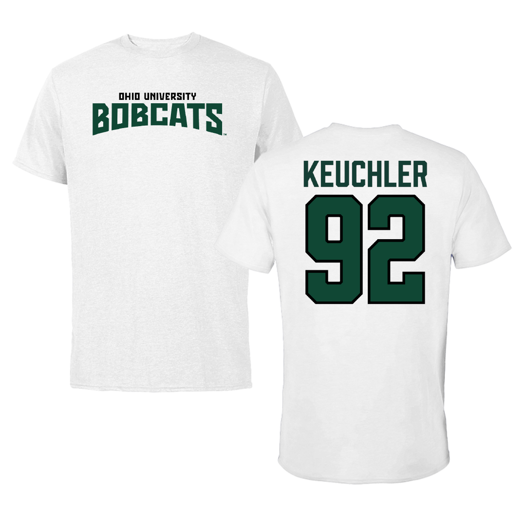 Ohio University Football White Classic Tee - #92 Robert Keuchler