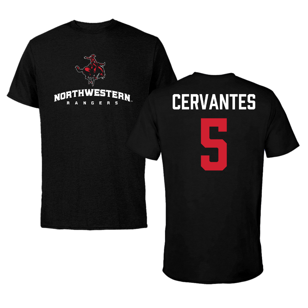 Northwestern Oklahoma State University Football Black Block Performance Tee - #5 Jayden Cervantes