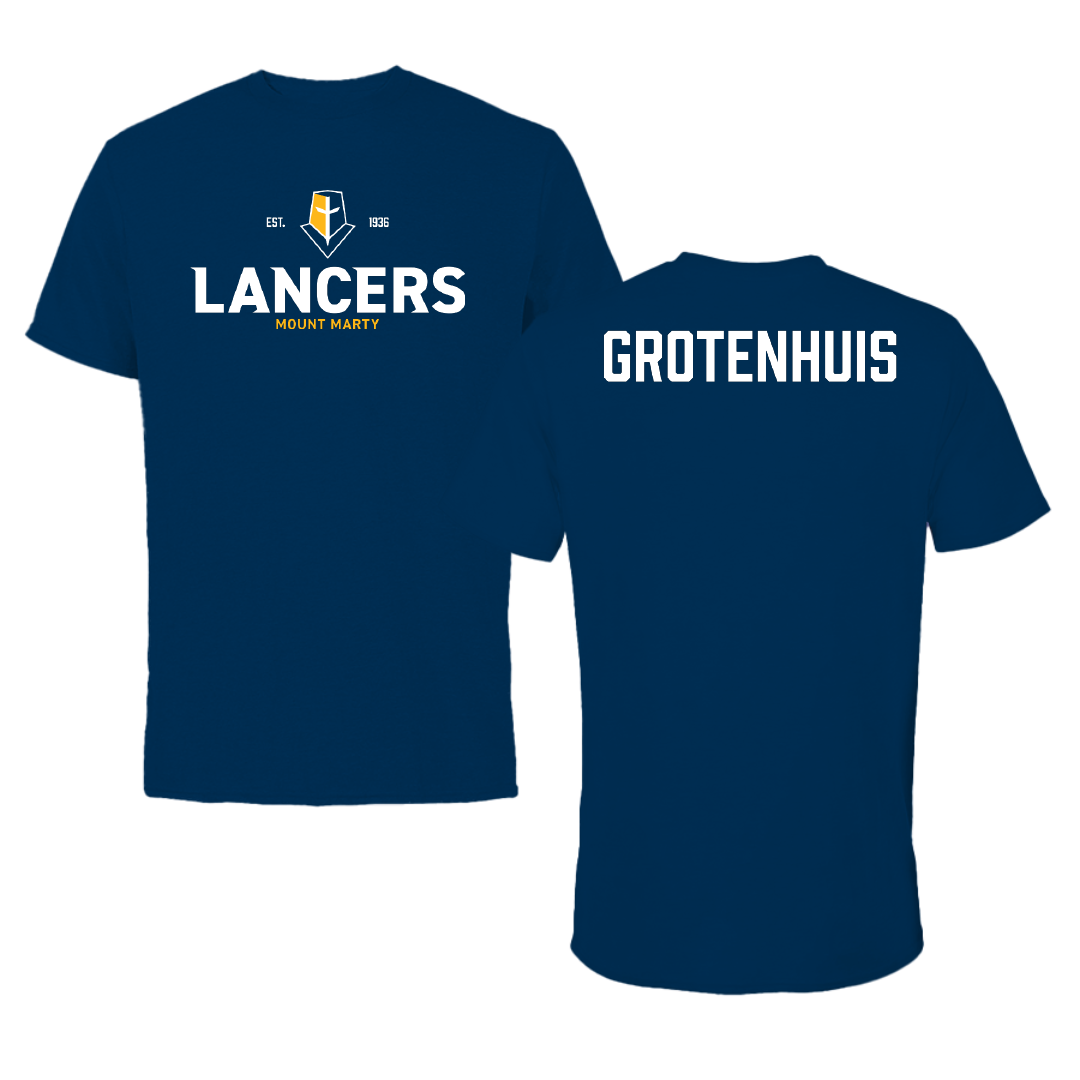 Mount Marty University TF and XC Navy General Performance Tee - Cooper Grotenhuis
