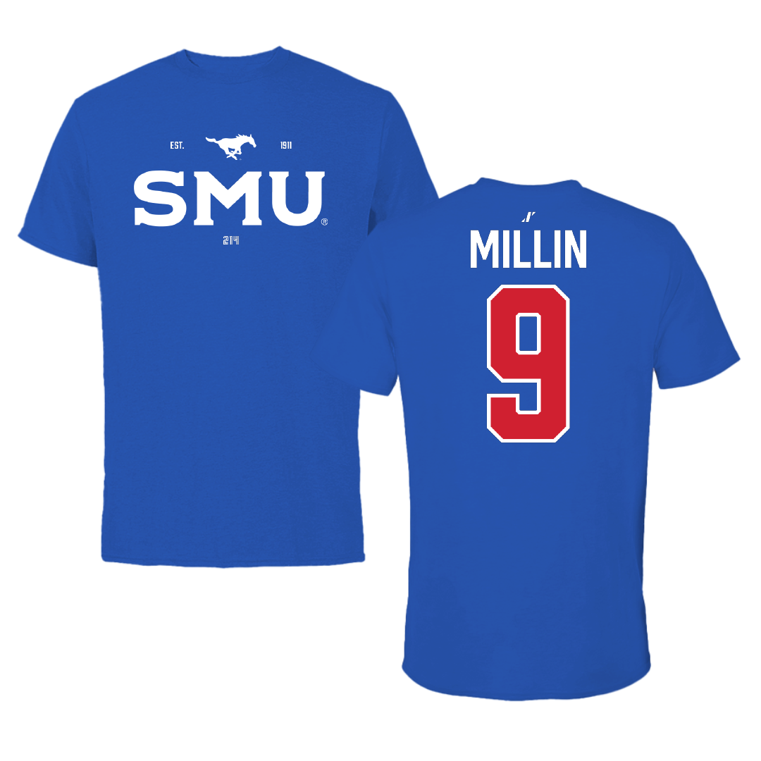 Southern Methodist University Soccer Blue General Performance Tee - #9 Julianna Millin