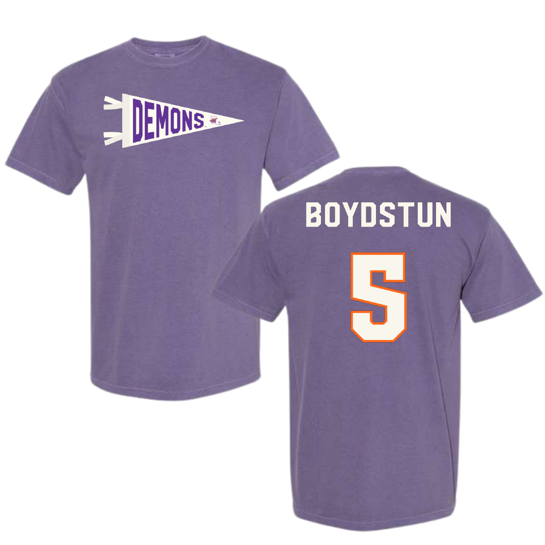Northwestern State University Volleyball Purple Pennant Comfort Colors Tee - #5 Piper Boydstun