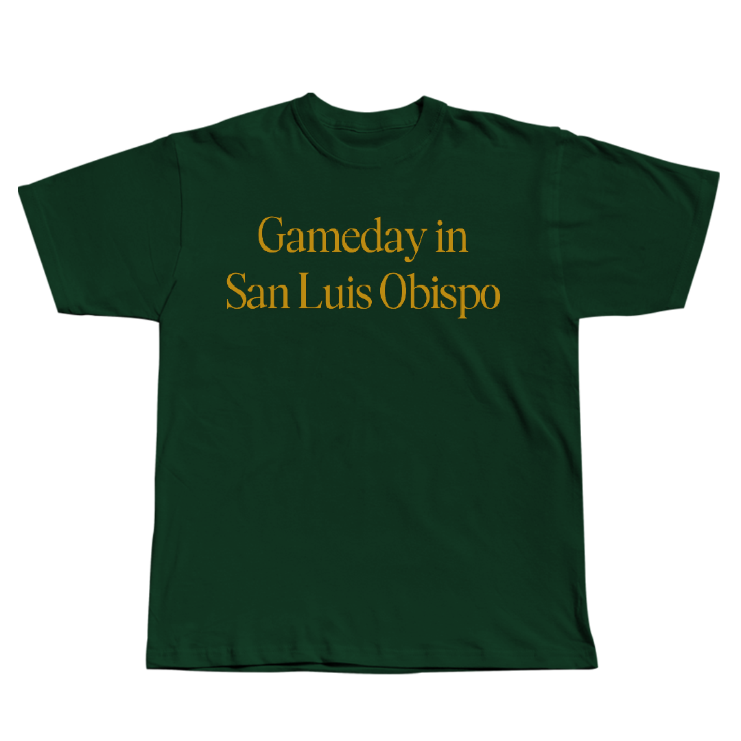 Cal Poly Football Forest Green Gameday Tee - #8 DeMel Turner