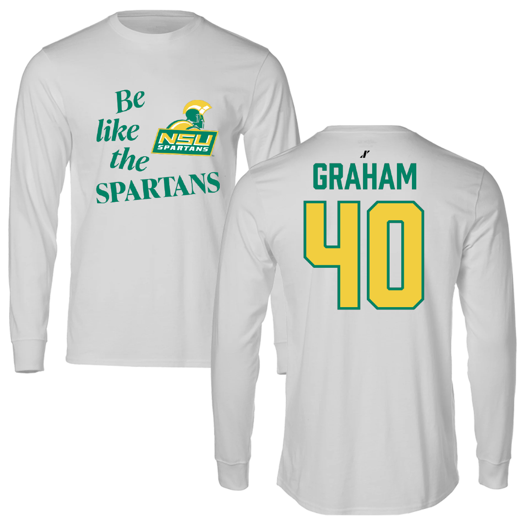 Norfolk State University Football Light Gray Be Like Us Long Sleeve - #40 Xavier Graham
