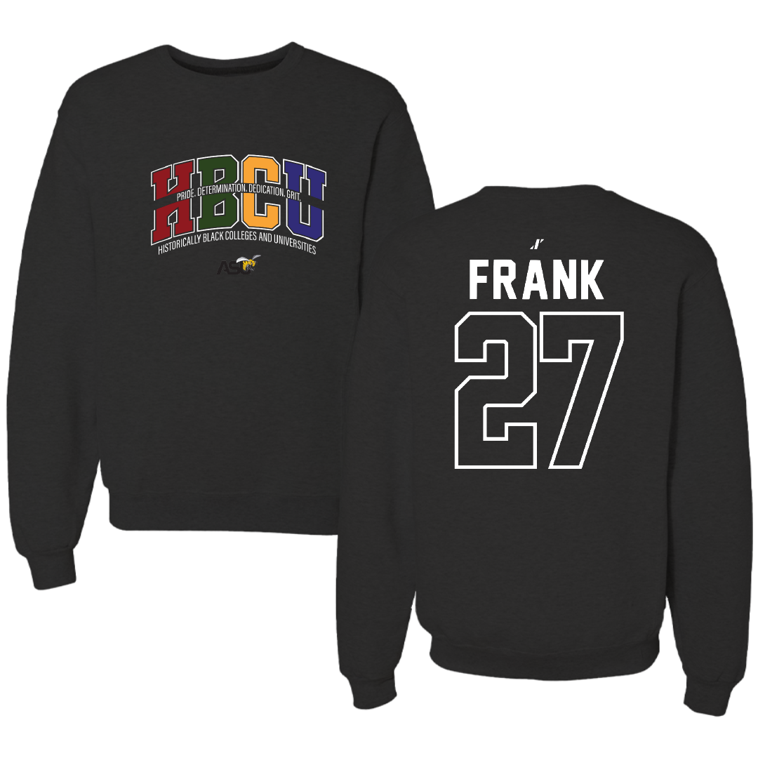 Alabama State University Softball Black HBCU Crewneck - #27 Ayana Frank