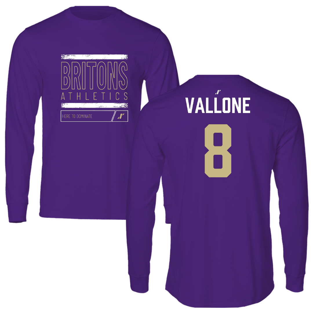 Albion College Softball Purple Dominate Performance Long Sleeve - #8 Layla Vallone
