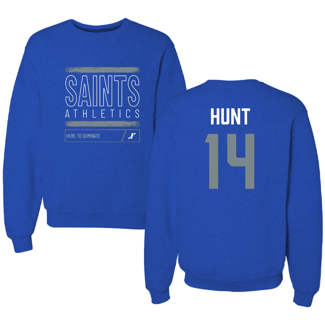 Thomas More University Basketball Blue Dominate Crewneck - #14 Morgan Hunt
