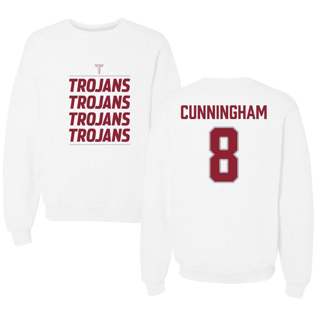 Troy University Softball White General Crewneck - #8 Ella Cunningham
