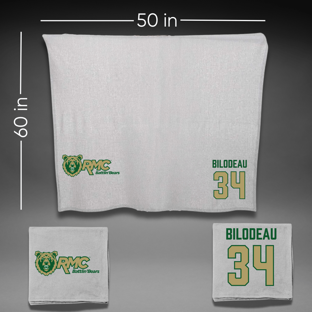 Rocky Mountain College Basketball (M) Gray Blanket - #34 Jacob Bilodeau