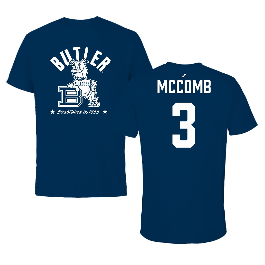 Butler University Basketball Navy General Tee - #3 Ethan McComb