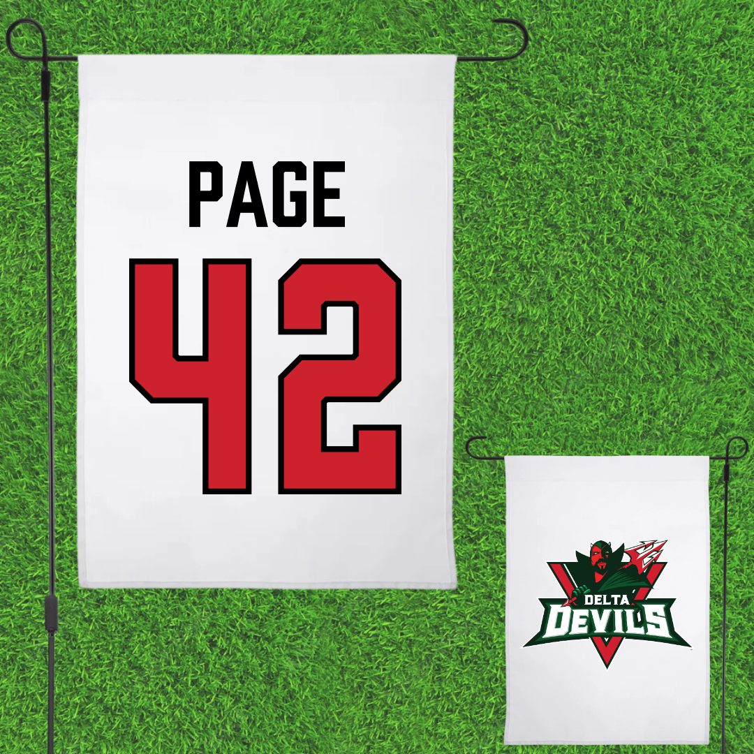 Mississippi Valley State University Baseball White Garden Flag - #42 Robert Page