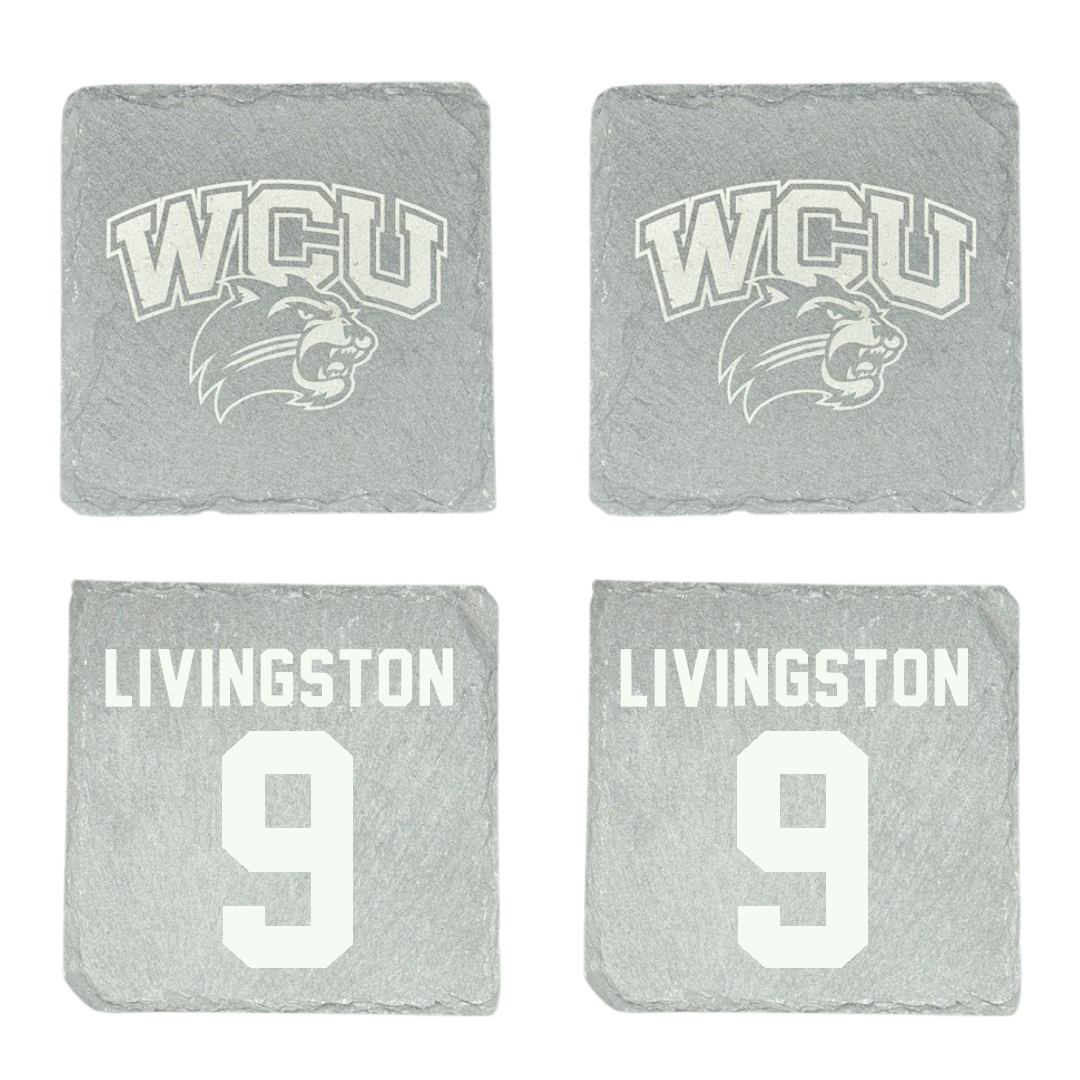 Western Carolina University Basketball Stone Coaster (4 Pack)  - #9 Jamar Livingston